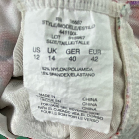 Women's One Piece Slimming V-neck Floral Print Swimwear Sz 12 - Picture 6 of 13